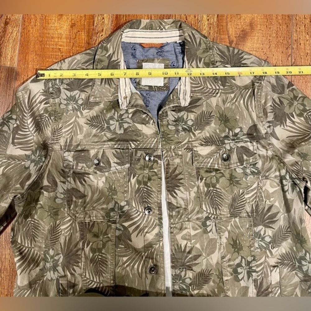 Tommy Bahama Large Boracay Como Camo Trucker Jacket 380 Tea Leaf green - Picture 13 of 15